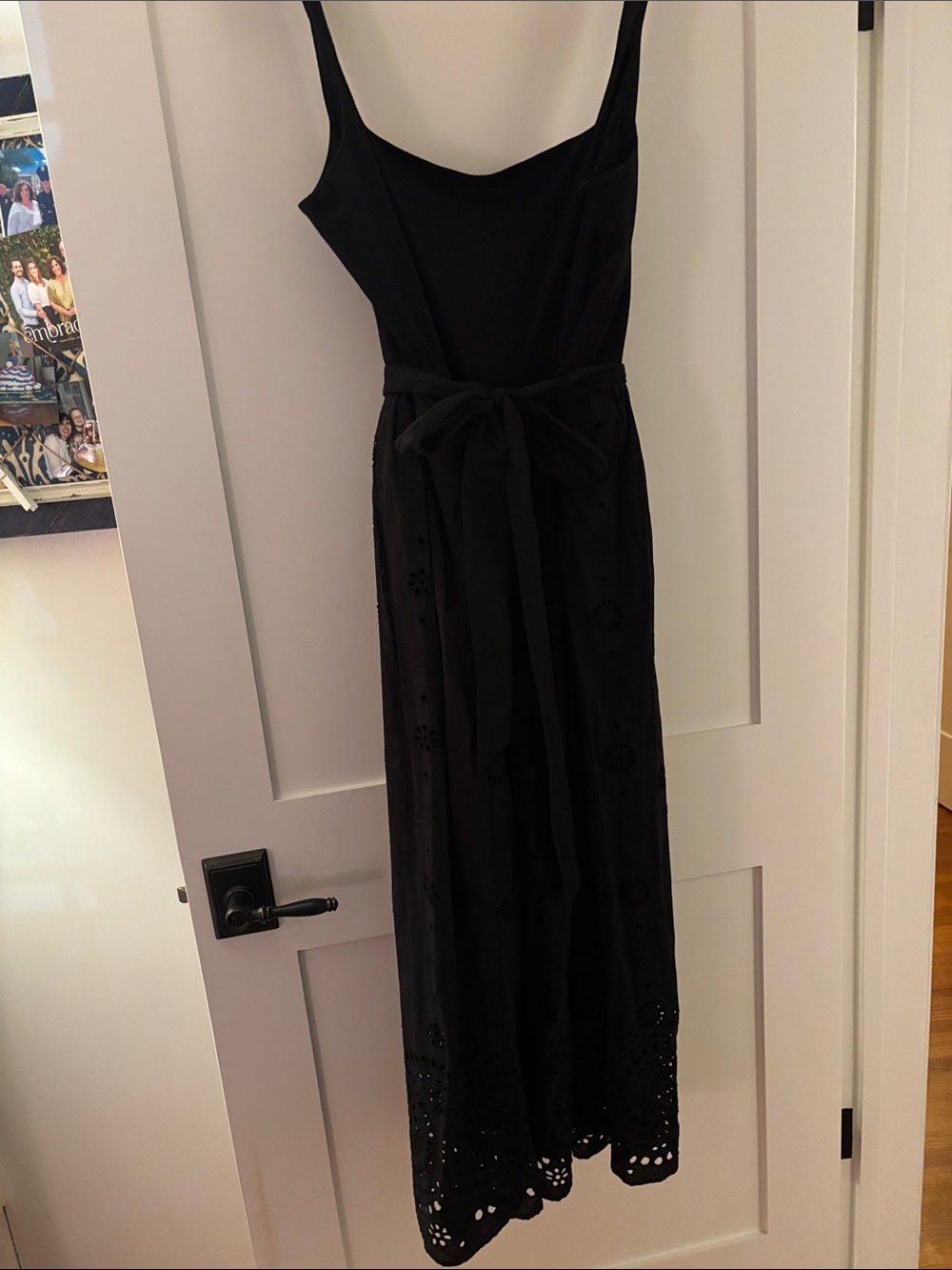 Boden Black Sleeveless Maxi Dress with Tie Waist